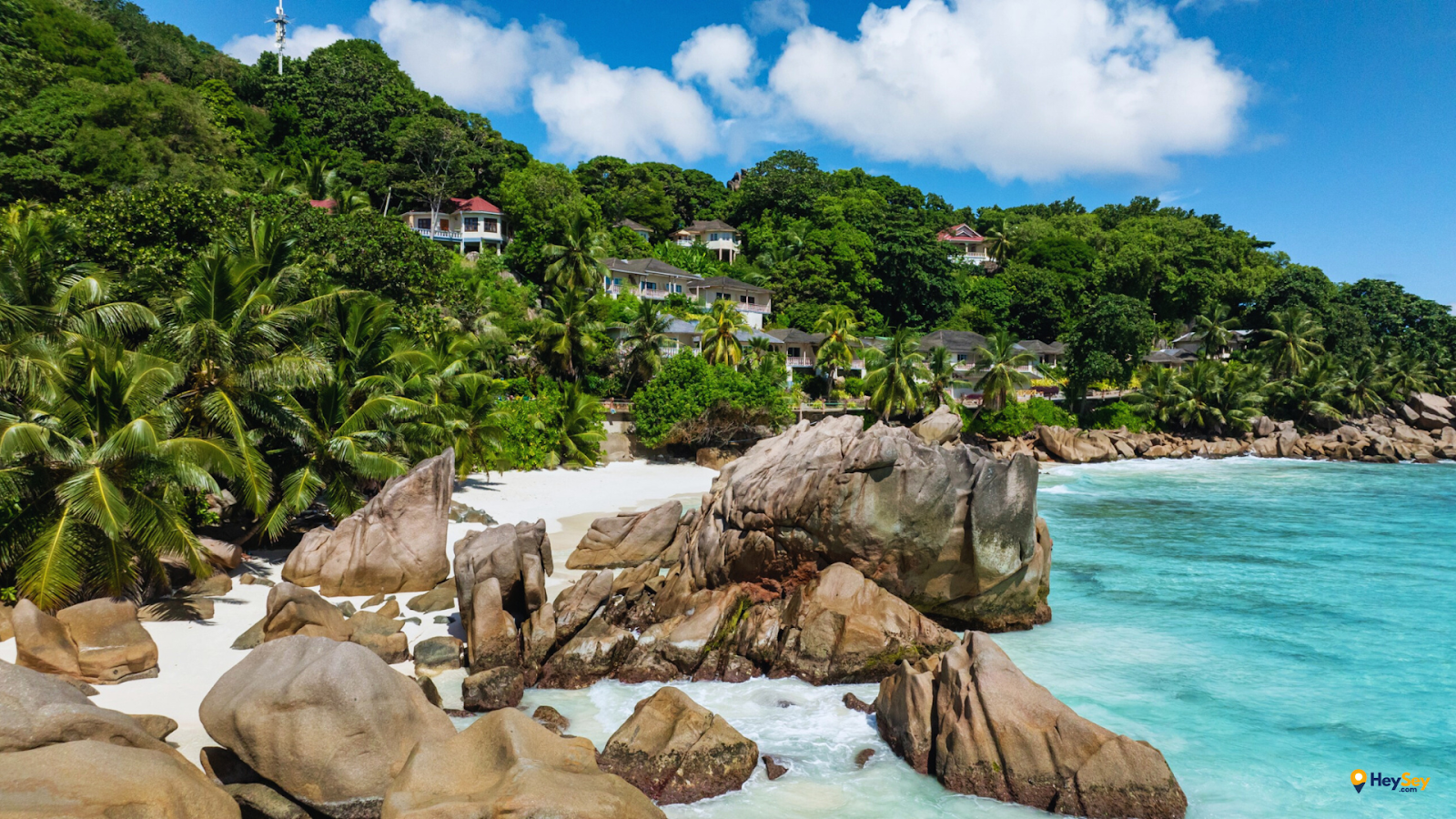 Anse Source d'Argent Beach La Digue Seychelles with granite boulders and turquoise lagoon