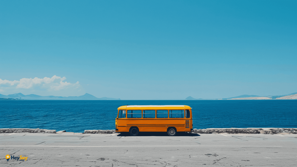 Mahe Seychelles: A Local Guide to Victoria, Morne Seychellois National Park & Hidden Beaches - mahe seychelles coastal road bus.png Public bus travelling along coastal road on Mahé Island Seychelles with ocean view