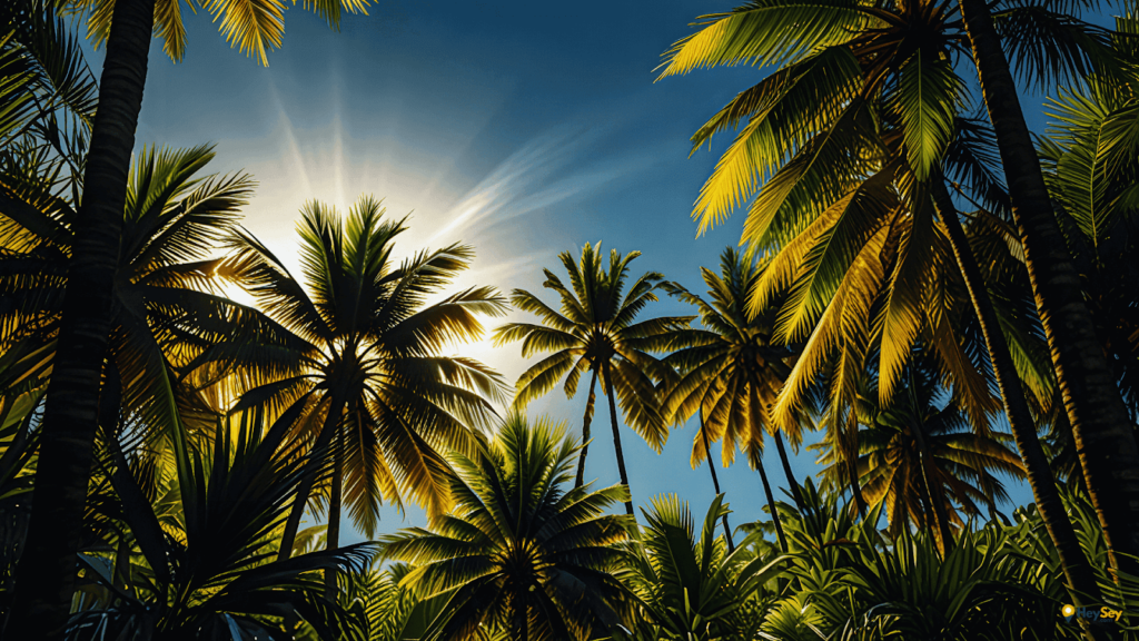 Vallee de Mai Praslin Seychelles palm forest with coco de mer trees UNESCO heritage site